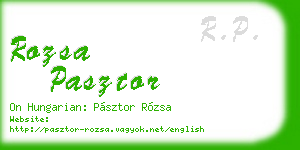 rozsa pasztor business card