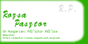 rozsa pasztor business card